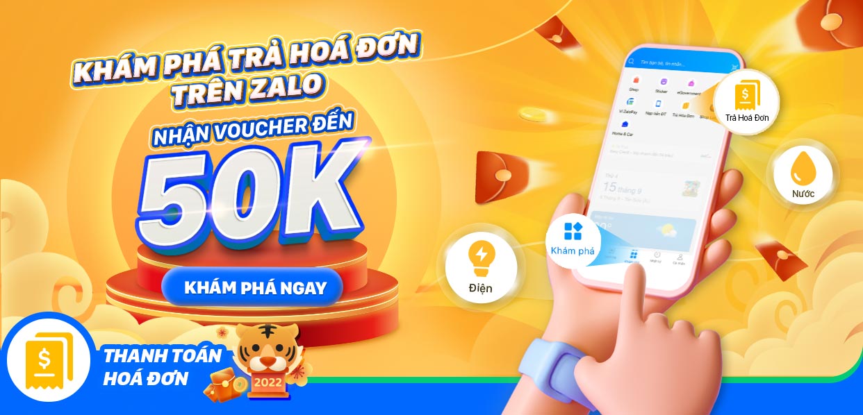 Trả hóa đơn trên Zalo nhận voucher