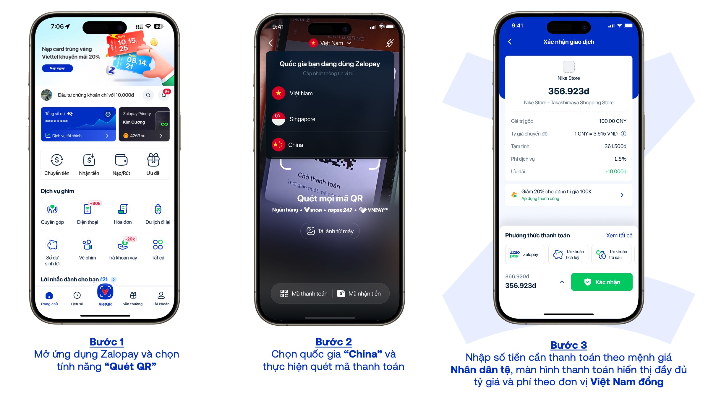 Quét QR quốc tế tại Trung Quốc bằng Zalopay