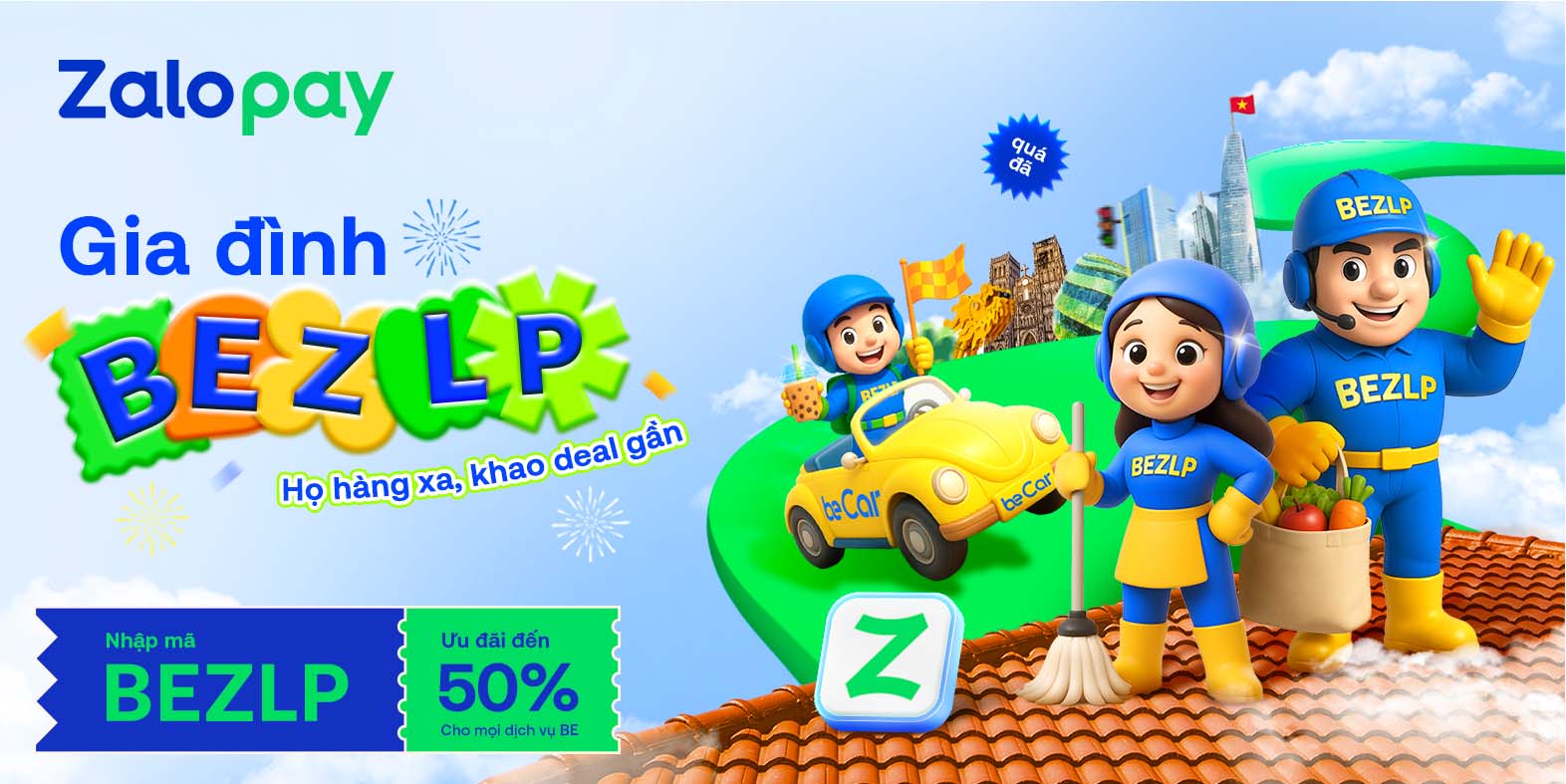 Giảm ngay 25% khi thanh toán Zalopay trên ứng dụng Be