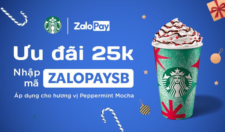 ZaloPay ưu đãi Starbucks dòng Peppermint Mocha