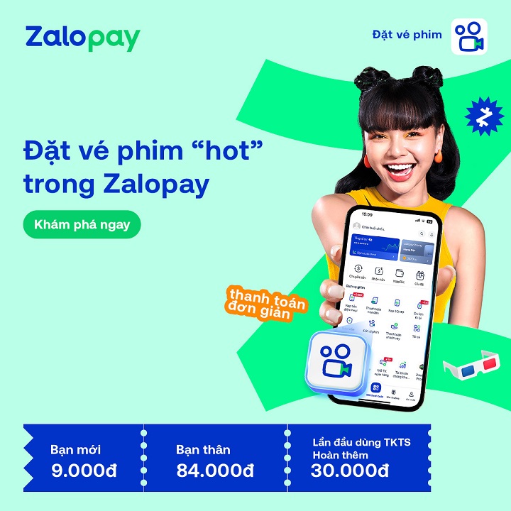 Đặt vé xem phim trên Zalopay