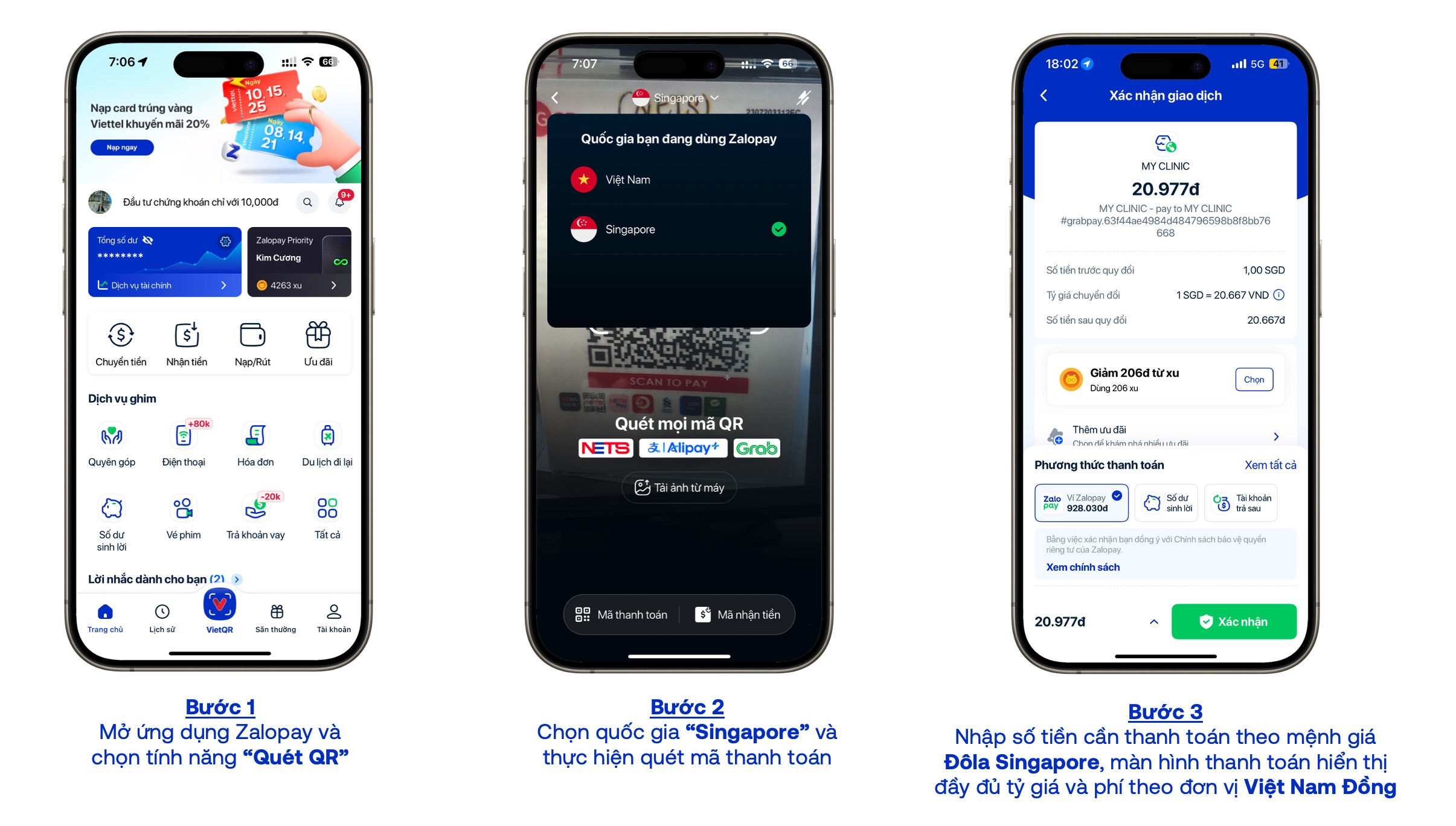 Quét QR Quốc tế tại Singapore qua Zalopay