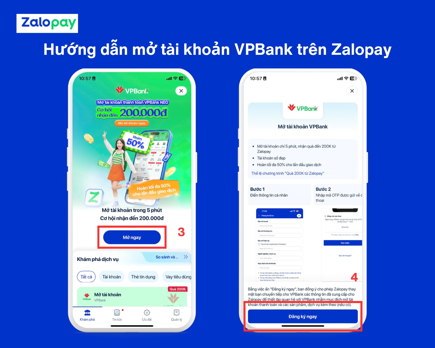 Mở tài khoản ngân hàng VPBank