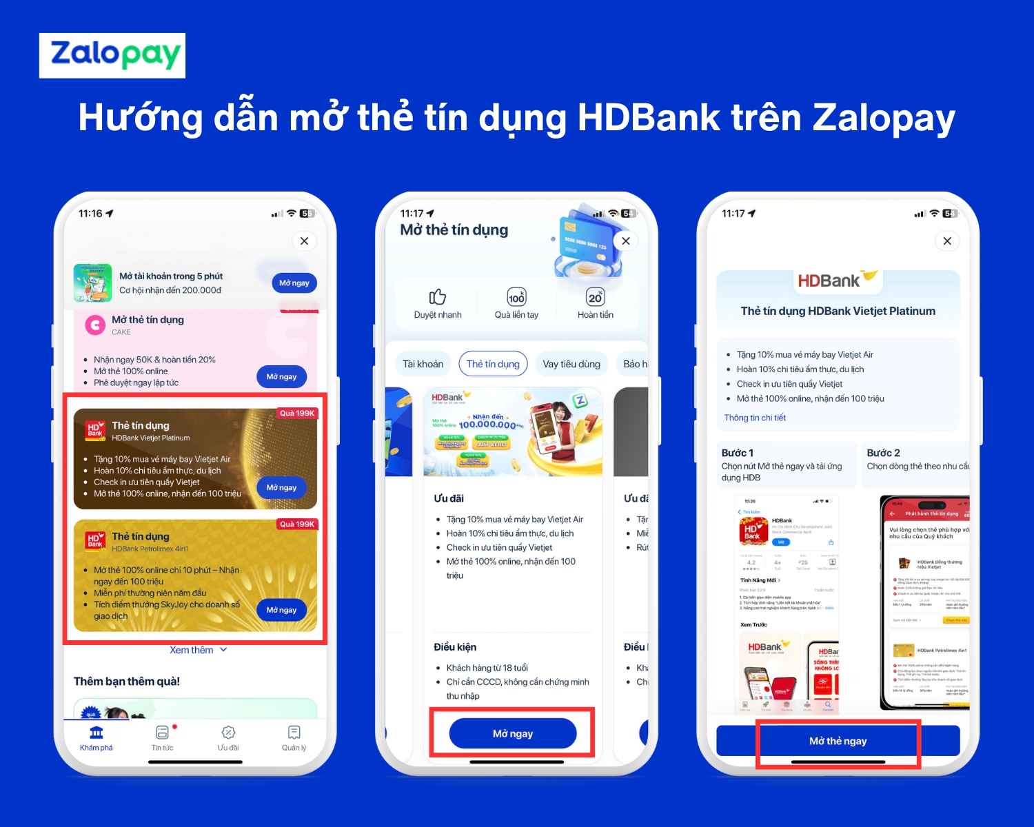 Đăng ký mở thẻ tín dụng HDBank