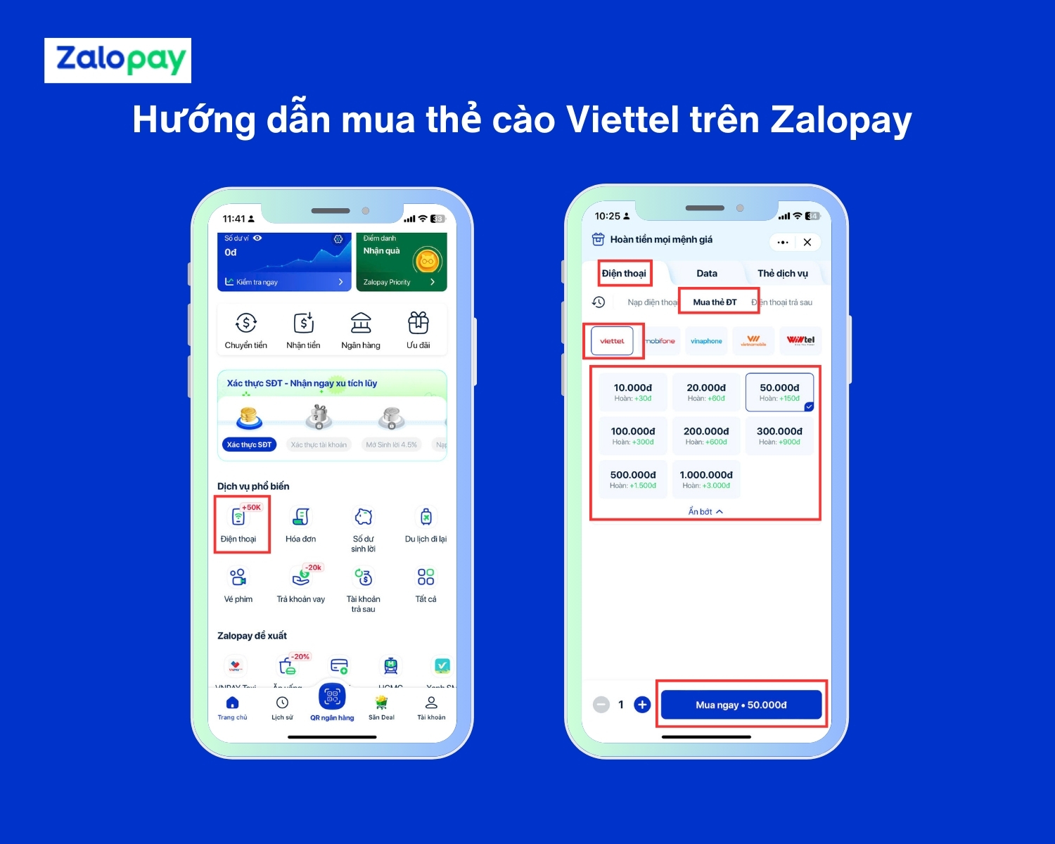 Cách mua thẻ cào Viettel