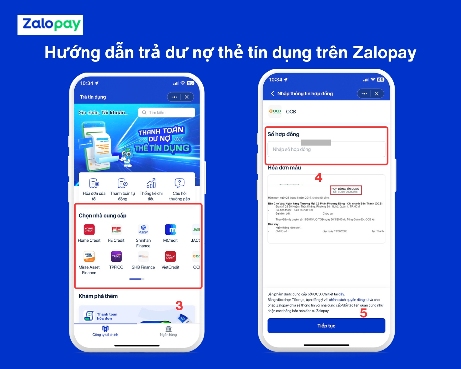 Hướng dẫn trả dư nợ thẻ tín dụng trên Zalopay