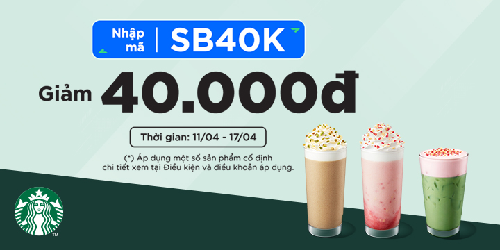 Starbucks khao bạn 40k khi thanh toán ZaloPay