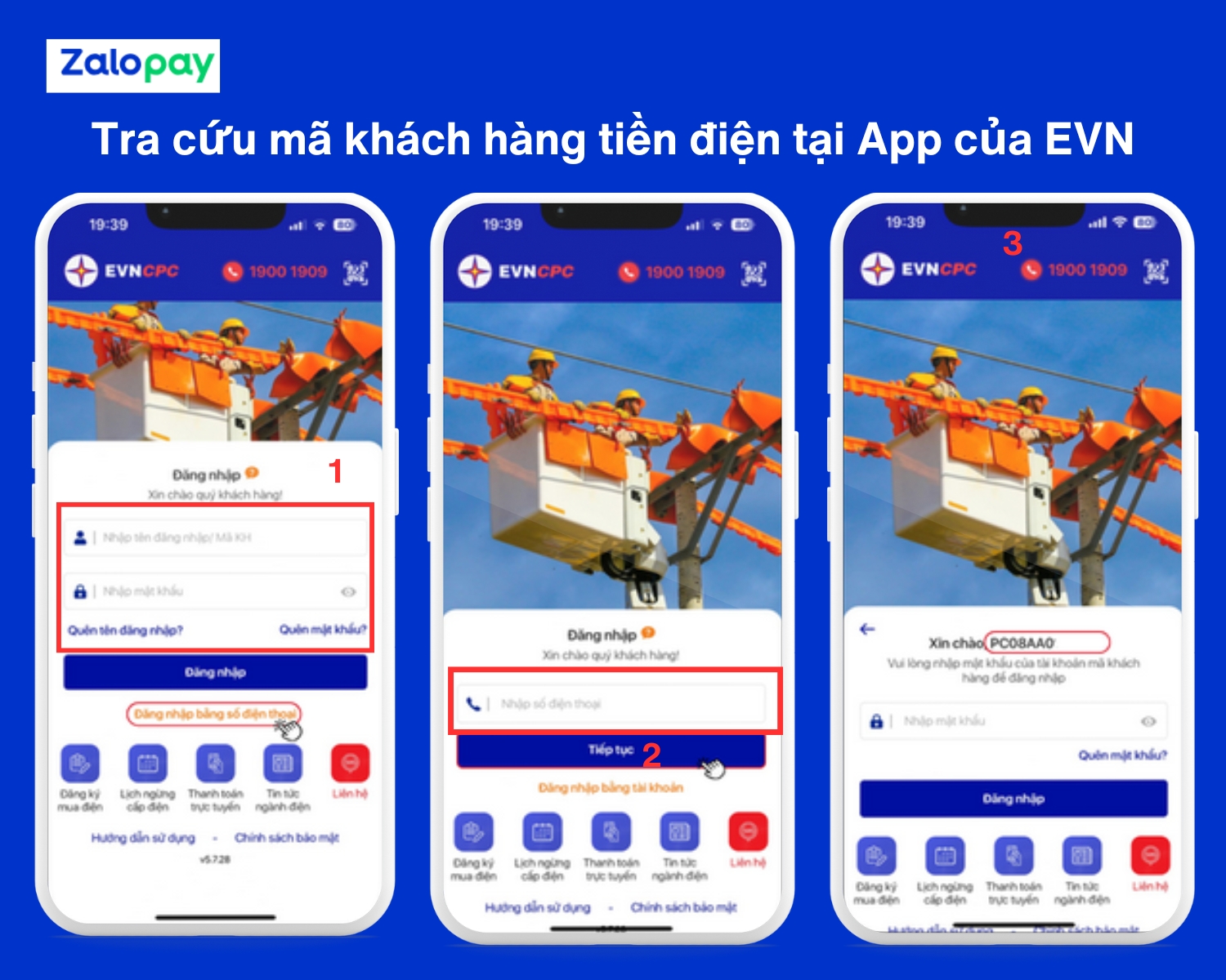 Tra cứu mã khách hàng tiền điện tại App của EVN