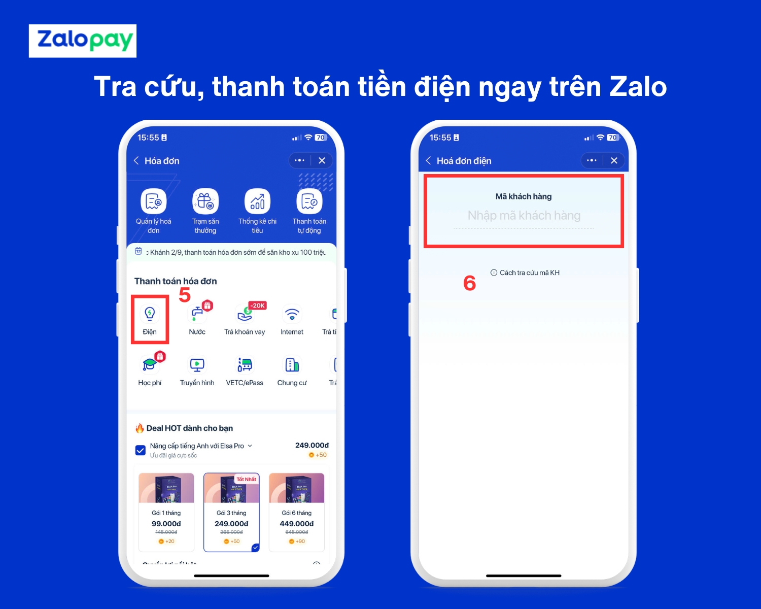 Hướng dẫn cách tra cứu, thanh toán hóa đơn tiền tiện qua Zalo