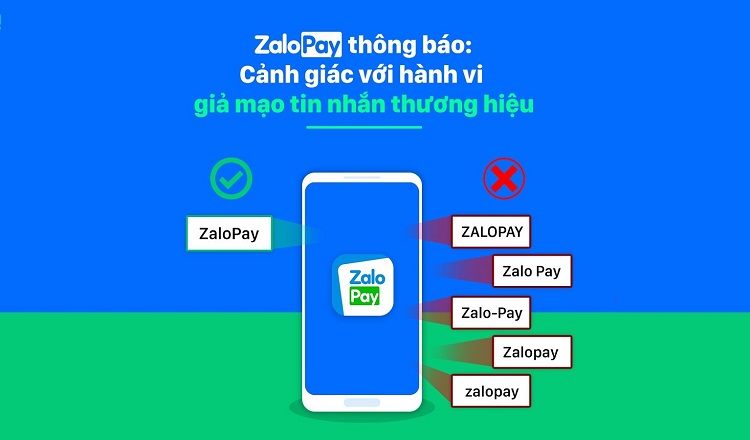 Cảnh báo giả mạo tin nhắn thương hiệu ZaloPay