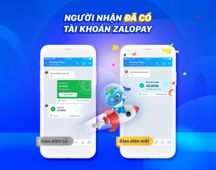 Hướng dẫn giao diện mới chuyển tiền ZaloPay trong Zalo chat