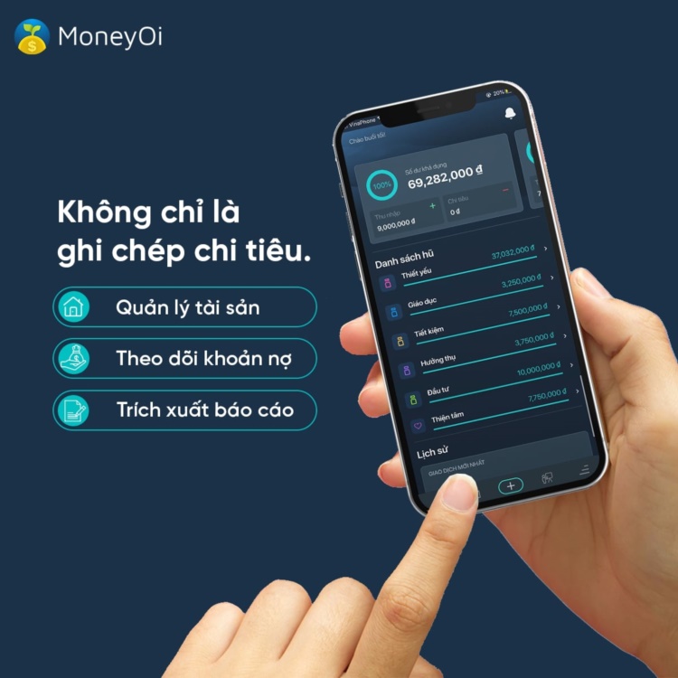 App quản lý chi tiêu MoneyOi