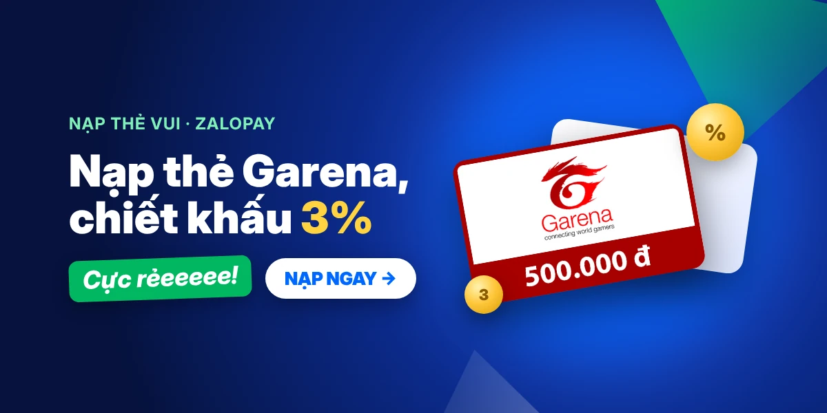 Cách mua thẻ Garena online giá rẻ, chiết khấu 3%