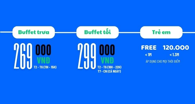 Giá vé Buffet Kichi Kichi cho người lớn và trẻ em