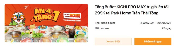 Săn khuyến mãi mới nhất tại Buffet Kichi Kichi