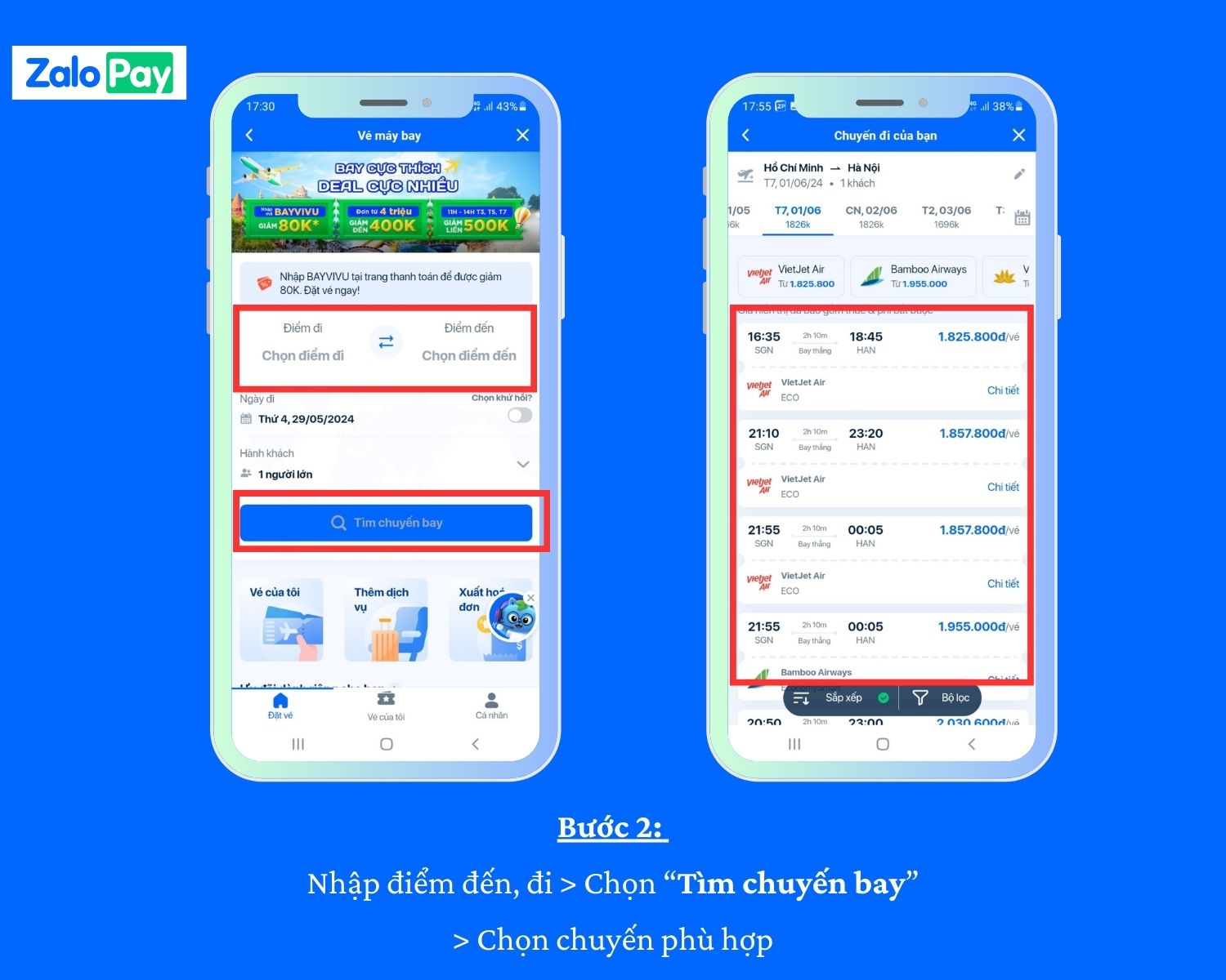 Đặt vé máy bay trên ZaloPay