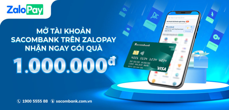 Mở tài khoản Saccombank trên ZaloPay nhận ngay gói quà hấp dẫn