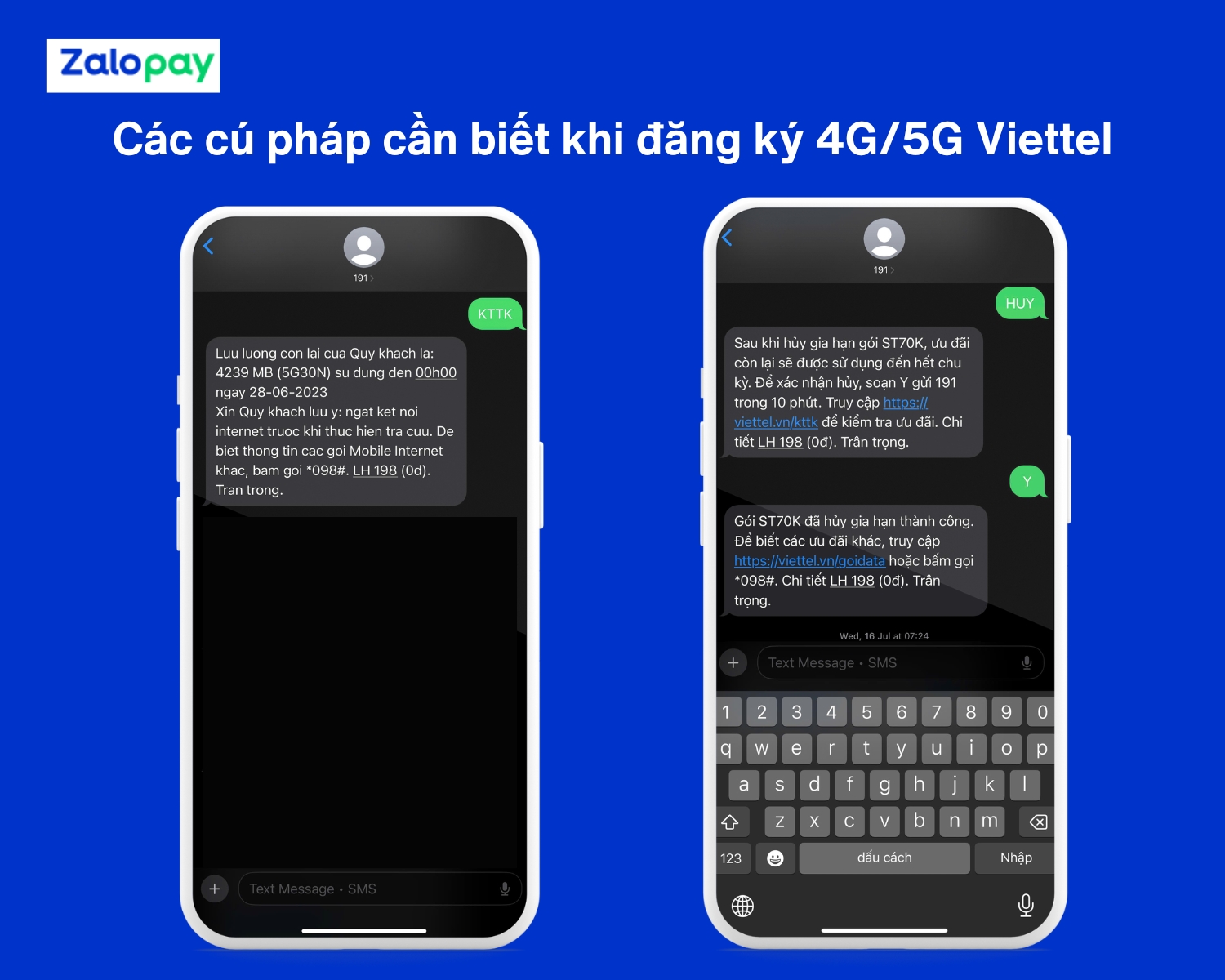 Các cú pháp cần biết khi đăng ký 4G/5G Viettel tháng