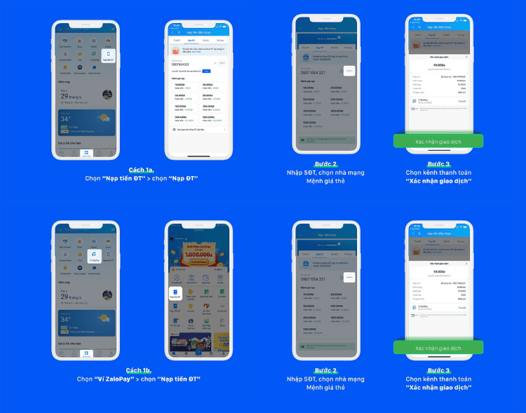 Nạp tiền điện thoại trong ứng dụng Zalo