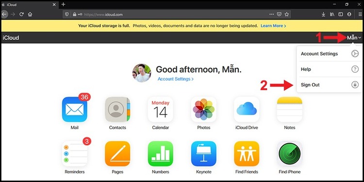 Hướng dẫn cách đổi tài khoản iCloud trên iCloud.com