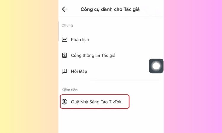 Các bước bật kiếm tiền TikTok bằng điện thoại