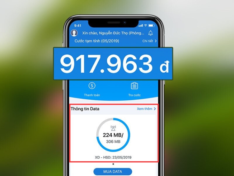 Xem thông tin data qua ứng dụng My MobiFone 