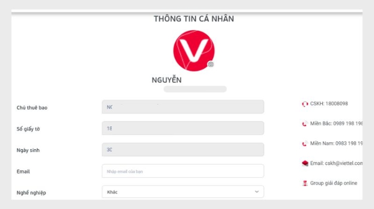 Tiến hành kiểm tra thông tin SIM chính chủ 