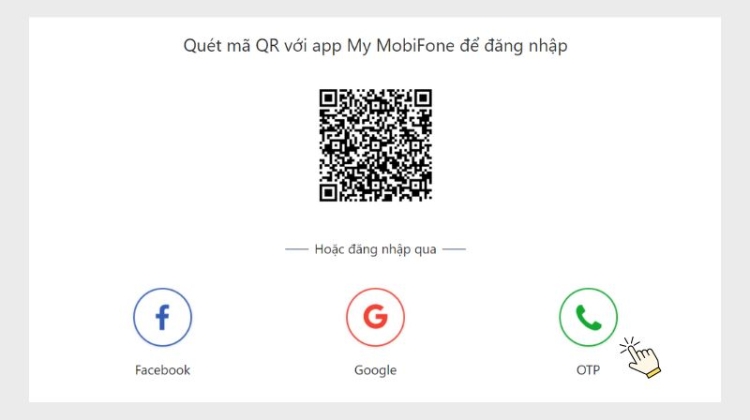 Bấm vào OTP để đăng nhập bằng số điện thoại (Nguồn: Internet)