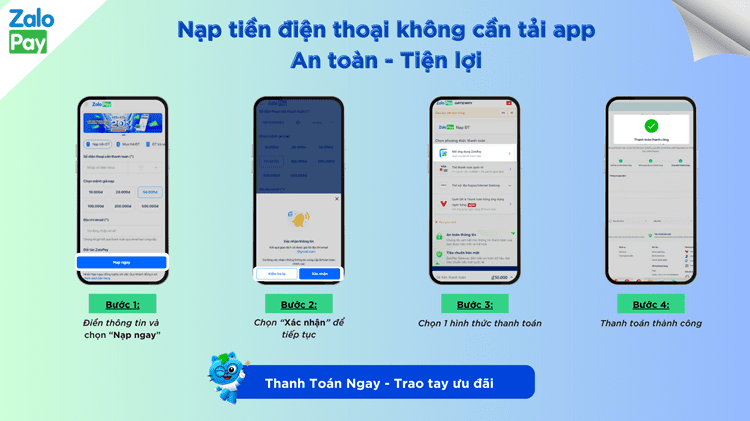 Hướng dẫn nạp tiền điện thoại MobiFone qua website ZaloPay