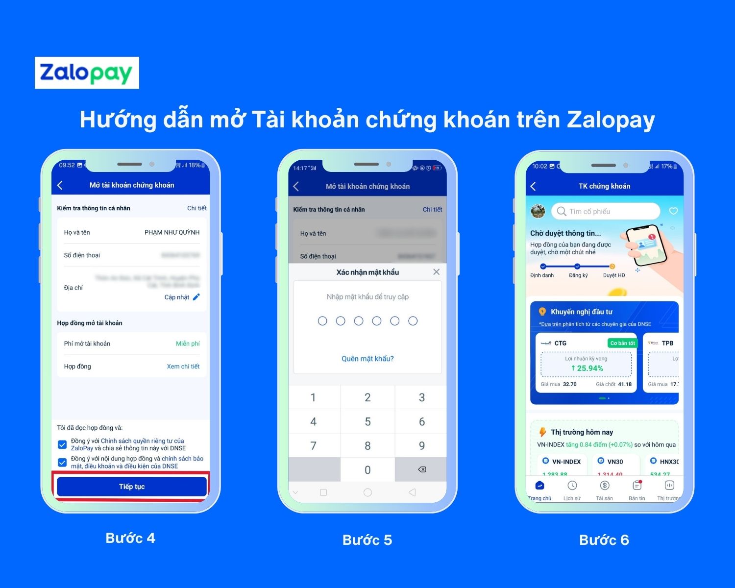 Mở Tài khoản chứng khoán trên Zalopay