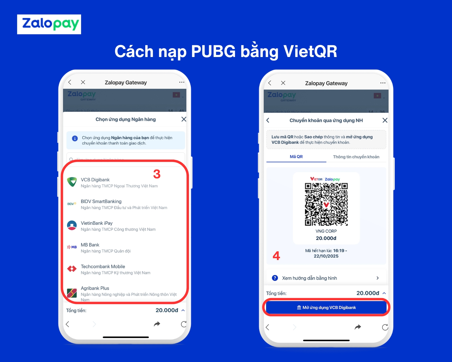 Cách nạp PUBG thanh toán bằng VietQR