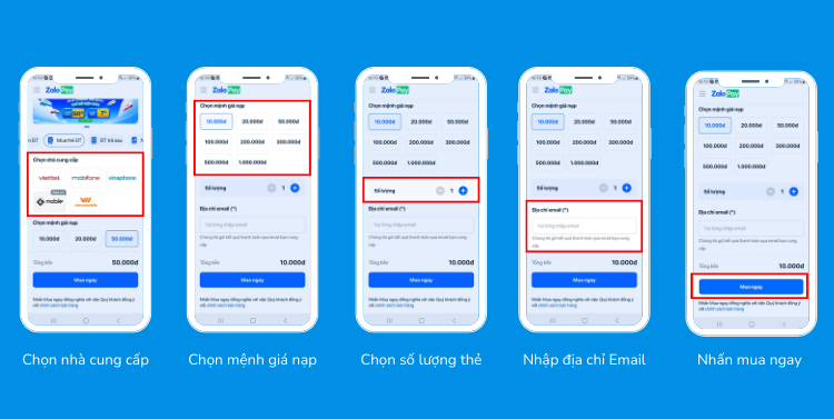 Mua thẻ điện thoại trên website ZaloPay