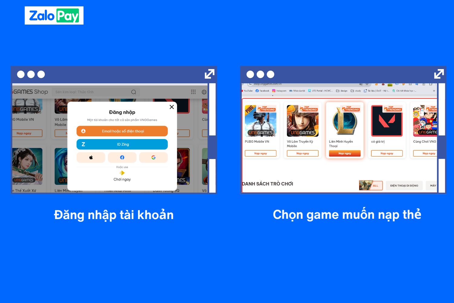 Cách nạp thẻ Zing truyền thống trên website VNGGames Shop