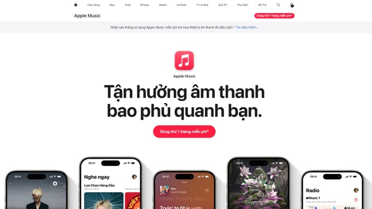 Sử dụng Apple Music miễn phí 1 tháng trong giai đoạn dùng thử