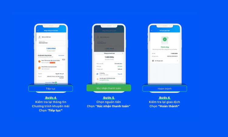 đóng tiền điện online qua tài khoản ngân hàng trên app ZaloPay