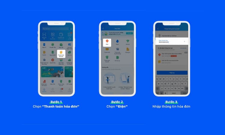 đóng tiền điện bằng tài khoản ngân hàng VPBank trên app ZaloPay