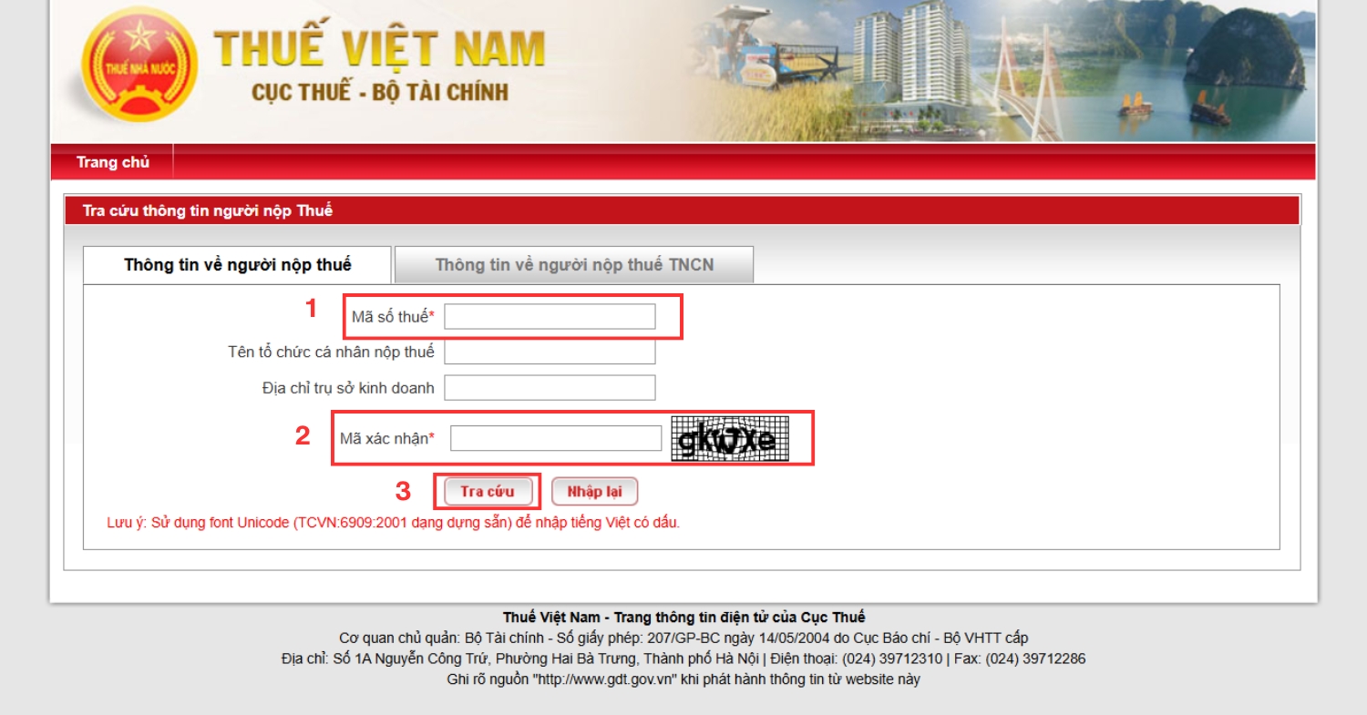 Trang thông tin điện tử của Cục Thuế
