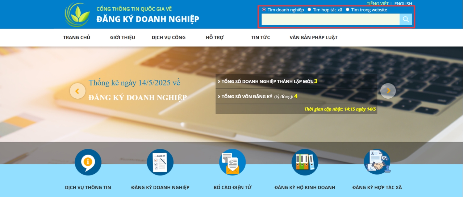 Cổng thông tin quốc gia về đăng ký doanh nghiệp