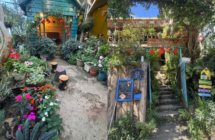 Tiệm Cà Phê Thềm Nhà Có Hoa Đà Lạt