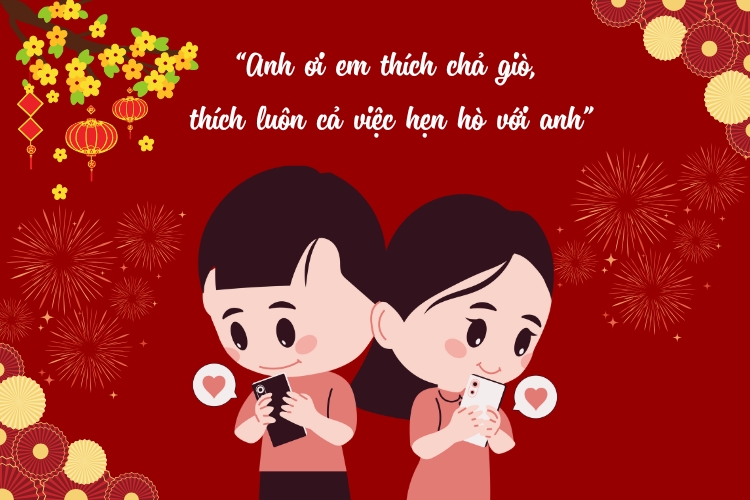 Caption, status Tết thả thính ấn tượng, "thả là dính"