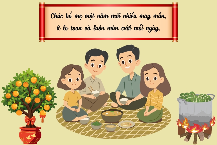 lời chúc Tết bố mẹ hay và ngắn gọn