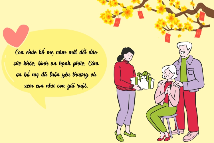 lời chúc Tết bố mẹ chồng / bố mẹ vợ hay, ấn tượng