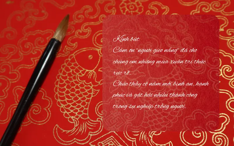 Chúc tết thầy cô bằng thiệp chúc mừng năm mới