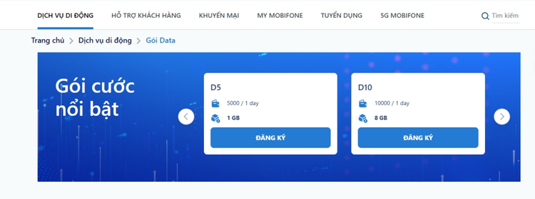 Các gói cước nổi bật của MobiFone