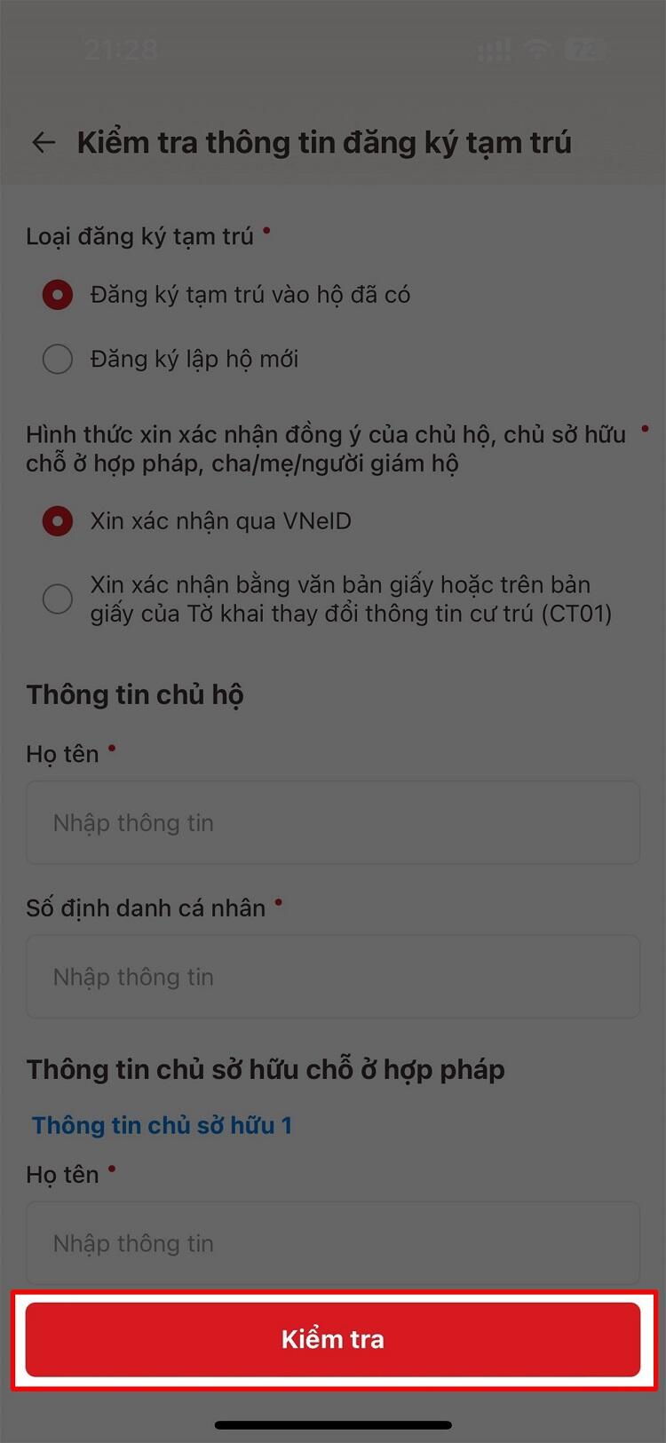 Hướng dẫn đăng ký tạm trú online