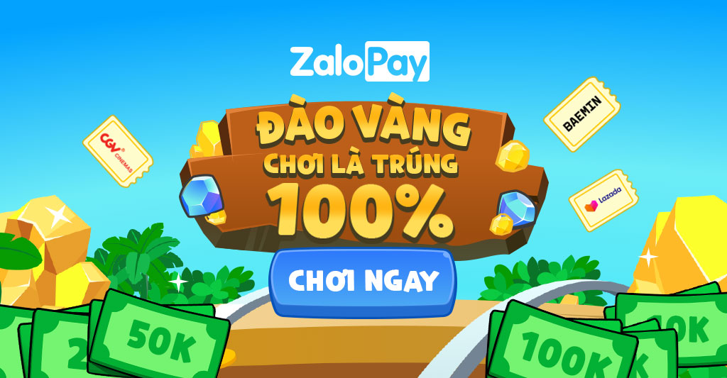 Đào vàng chơi là trúng 100% trên ZaloPay