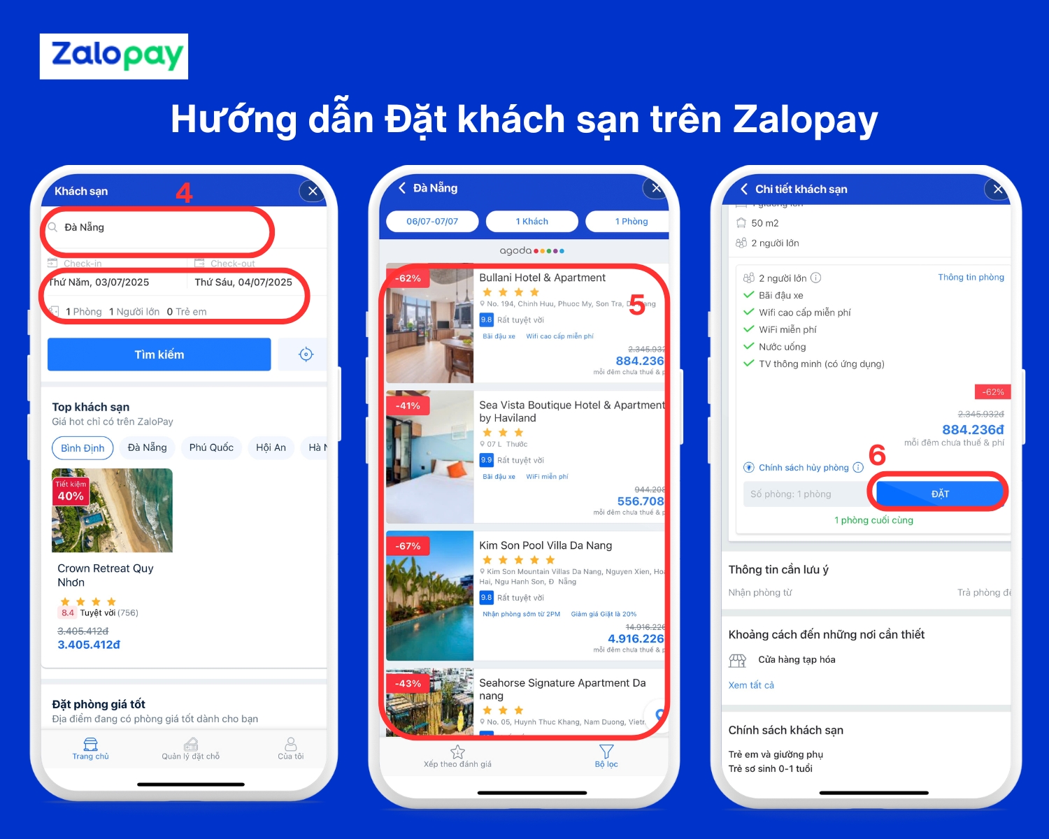 Hướng dẫn đặt khách sạn bằng Zalopay