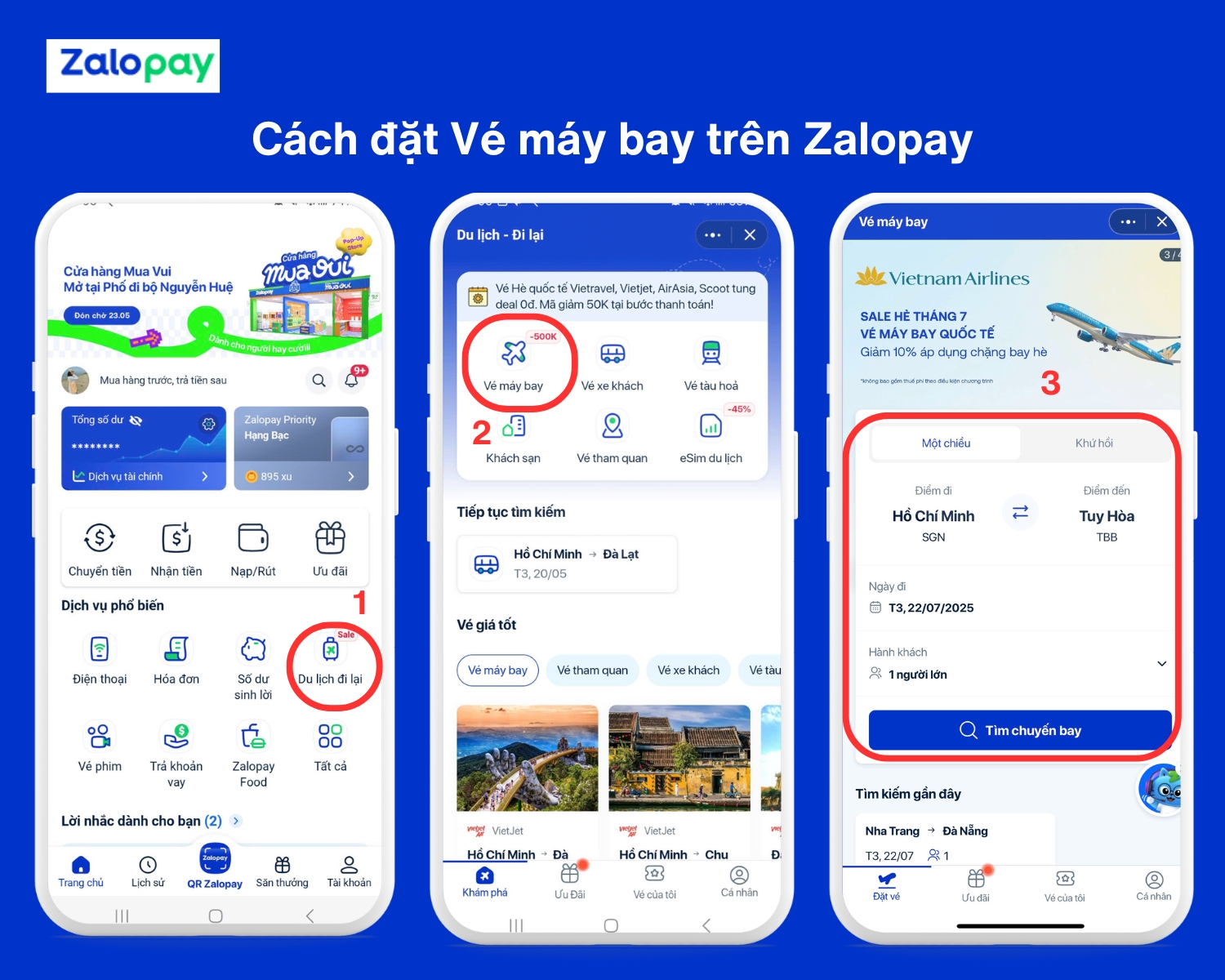 Đặt vé máy bay trên Zalopay