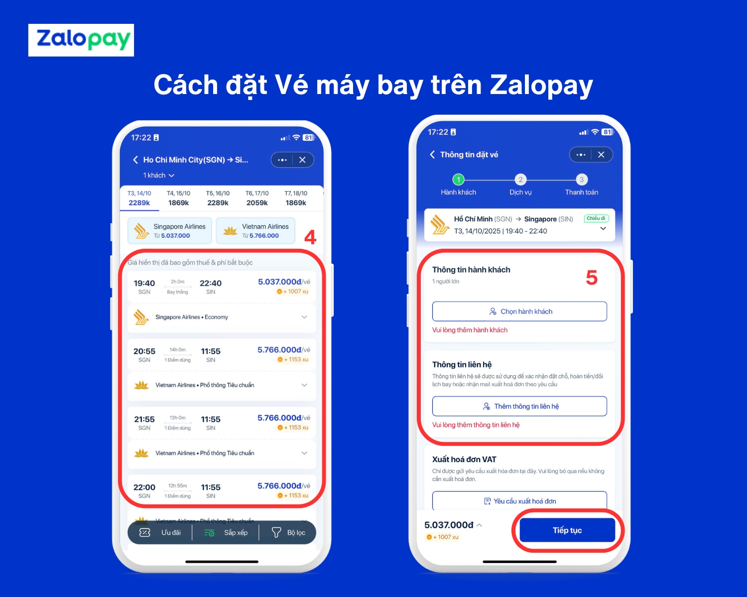 Đặt vé máy bay qua Zalopay