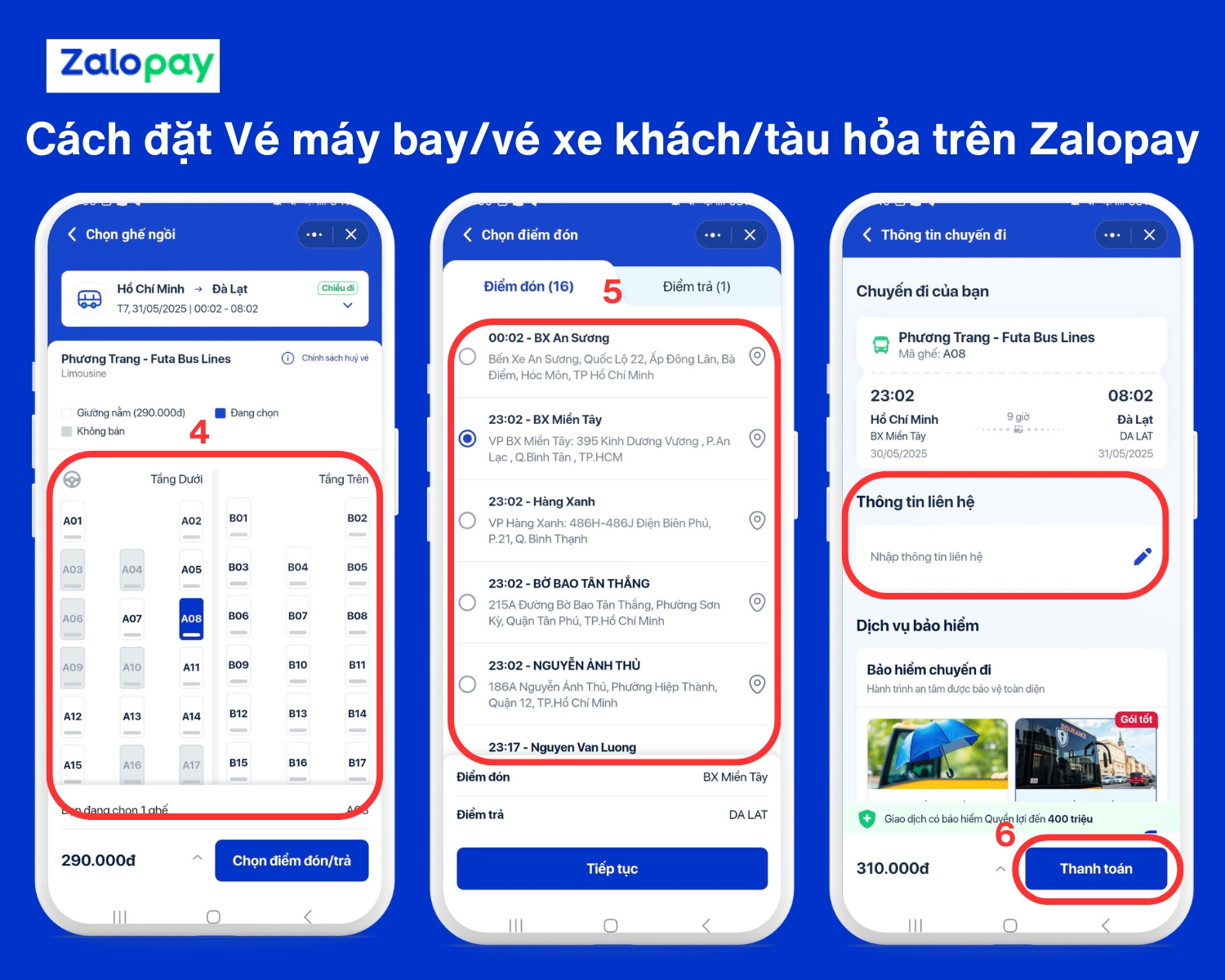 Đặt vé xe trên Zalopay - Nhận ưu đãi liền tay